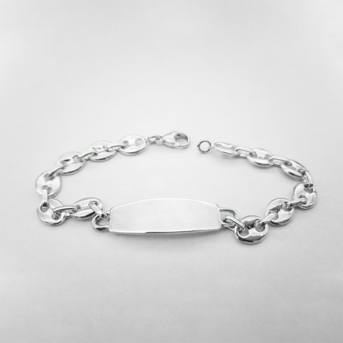 Bracelet maille grain de café en argent